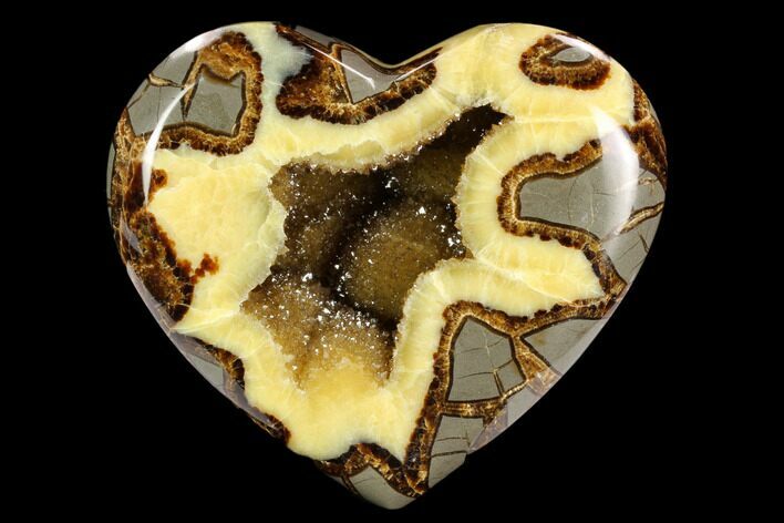 D Polished Utah Septarian Heart - Beautiful Crystals #123861
